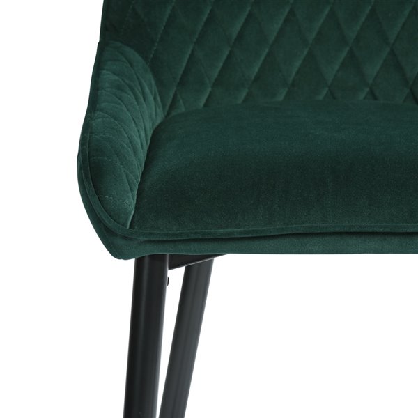 Homycasa Rabiot Green Bar Height (27-in to 35-in) Upholstered Bar Stools - Pack of 2