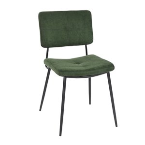 Chaise d'appoint contemporaine rembourrée en polyester/mélange de polyester Karomi de Homycasa, cadre en métal, vert, 2 pièc