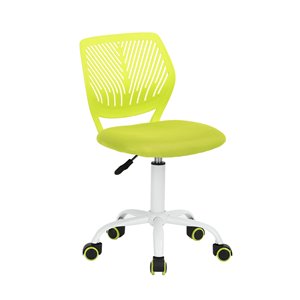 Chaise de bureau pivotante contemporaine et ergonomique avec hauteur réglable, sans accoudoir, Carnation de FurnitureR, vert