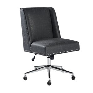 FurnitureR Suttner Brown Contemporary Ergonomic Adjustable Height Swivel Desk Chair