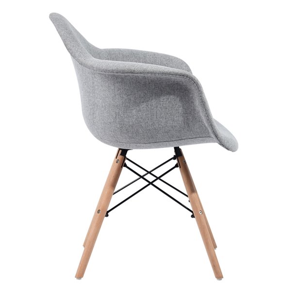 Homy Casa Kohler Set of 2 Grey Contemporary Polyester/Polyester Blend Upholstered Arm Chair (Composite Frame)