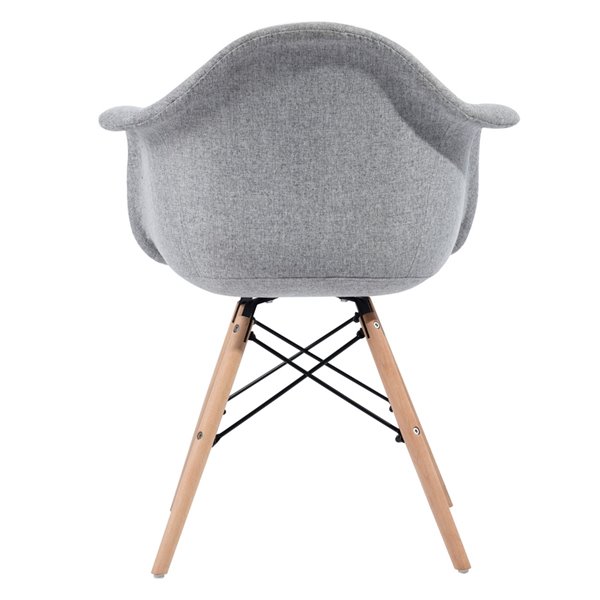 Homy Casa Kohler Set of 2 Grey Contemporary Polyester/Polyester Blend Upholstered Arm Chair (Composite Frame)