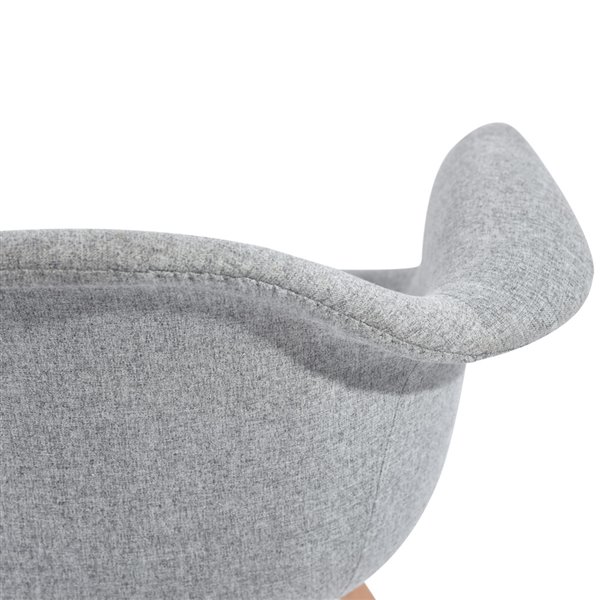 Homy Casa Kohler Set of 2 Grey Contemporary Polyester/Polyester Blend Upholstered Arm Chair (Composite Frame)