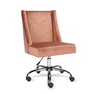 Chaise de bureau pivotante contemporaine et ergonomique avec hauteur réglable Tronco de Homycasa, rose