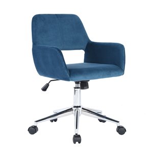 Homycasa Ross Blue Contemporary Ergonomic Adjustable Height Swivel Desk Chair