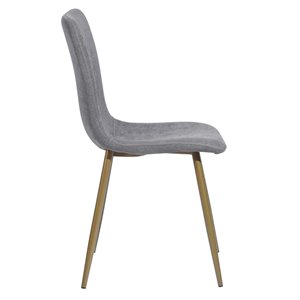 FurnitureR Scargill Set of 6 Grey Contemporary Polyester/Polyester Blend Upholstered Side Chair (Metal Frame)