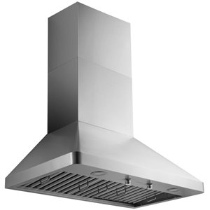 Hotte de cuisinière murale de 36 po en acier inoxydable avec conduit par Ancona