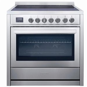 Ancona 36-in 5 Burners 3.8-cu ft Manual Cleaning Convection Oven Electric Range (Stainless Steel)