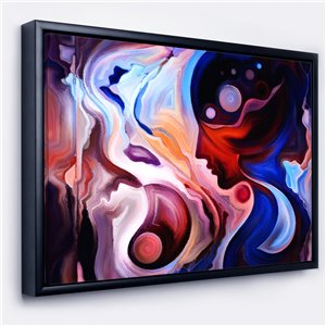 Designart 18-in x 34-in Watching Woman Painting with Black Wood Framed Canvas Wall Panel