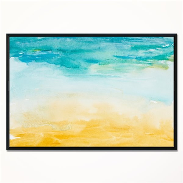Designart 18-in x 34-in Soil and Sky Strokes with Black Wood Framed Canvas Wall Panel