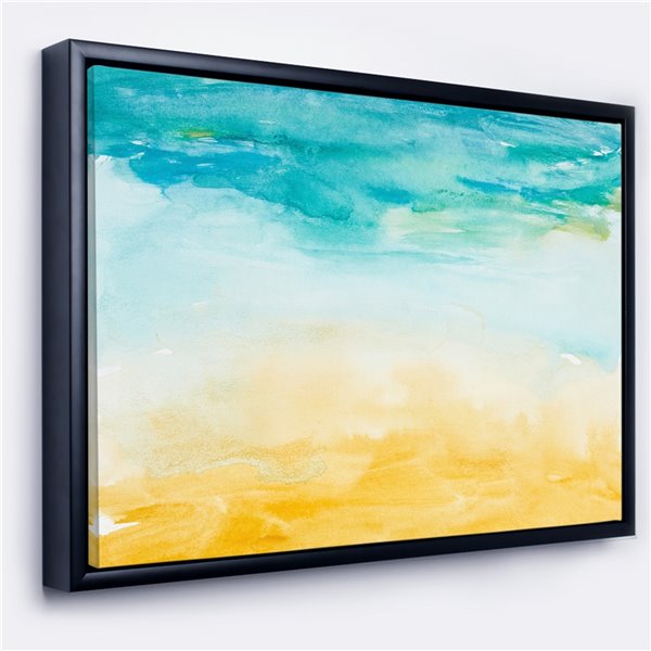 Designart 18-in x 34-in Soil and Sky Strokes with Black Wood Framed Canvas Wall Panel
