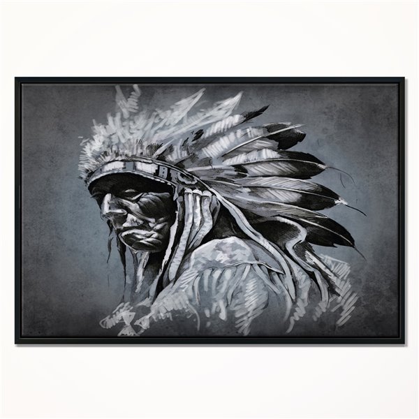 Designart Metal Wall Art Black Wood Framed 32-in H X 42-in W Places Canvas Wall Panel