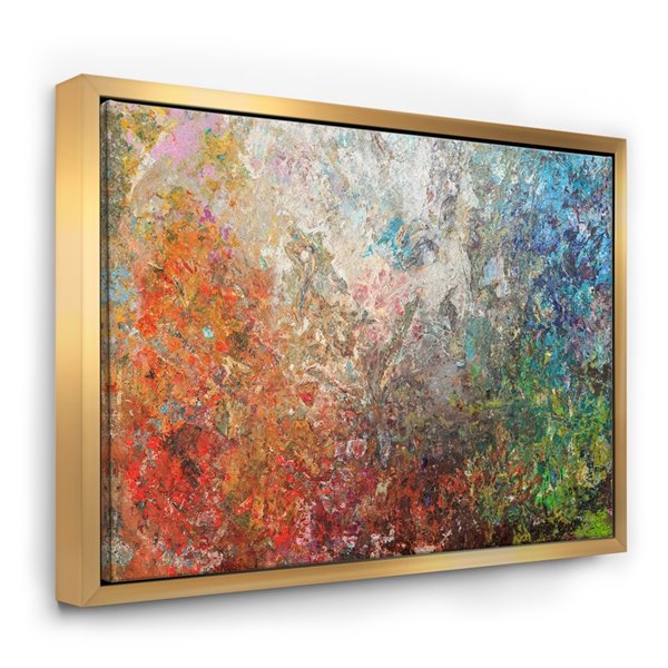 Designart 16-in x 32-in Board Stained Abstract Art with Gold with Gold ...