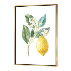 Designart Metal Wall Art Gold Wood Framed 46-in H X 36-in W Kitchen Canvas Wall Panel