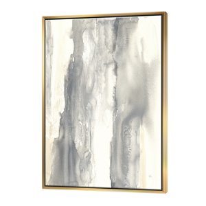 Designart 40-in x 30-in Gold Glamour Direction I with Gold with Gold Wood Framed Wall Panel