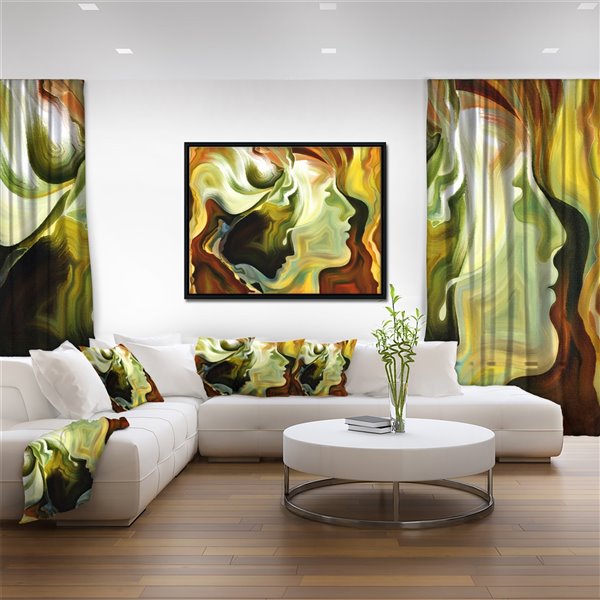 Designart 14-in x 22-in Metaphorical Inner Self with Black Wood Framed Canvas Wall Panel