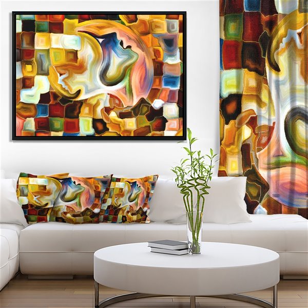 Designart 12-in x 20-in Way of Inner Paint with Black Wood Framed Canvas Wall Panel