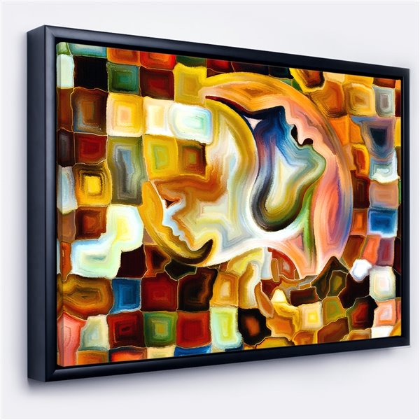 Designart 12-in x 20-in Way of Inner Paint with Black Wood Framed Canvas Wall Panel