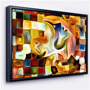 Designart 12-in x 20-in Way of Inner Paint with Black Wood Framed Canvas Wall Panel