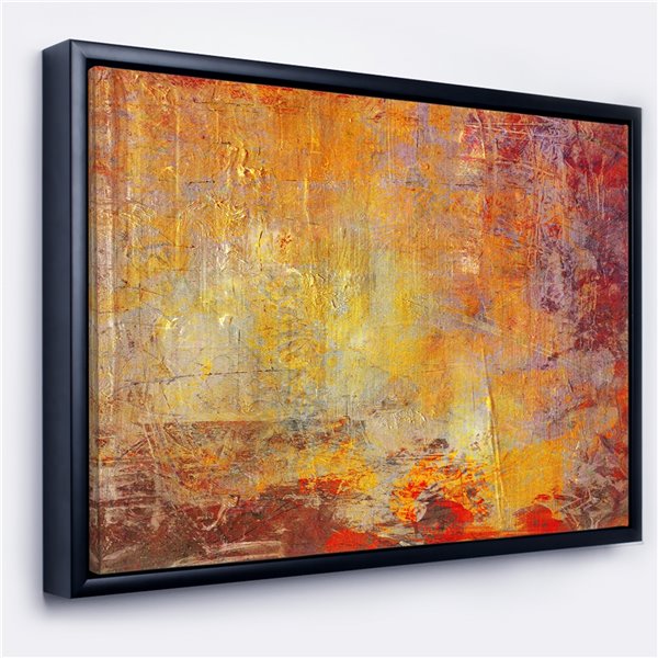 Designart 14-in x 22-in Ambient Framed Canvas Grunge with Black Wood Framed Canvas Wall Panel