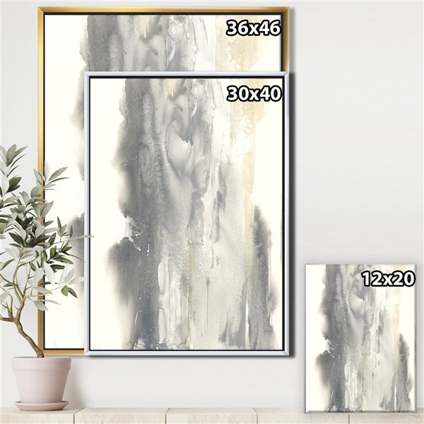 Designart 32-in x 24-in Gold Glamour Direction II Gold Wood Framed Wall Panel