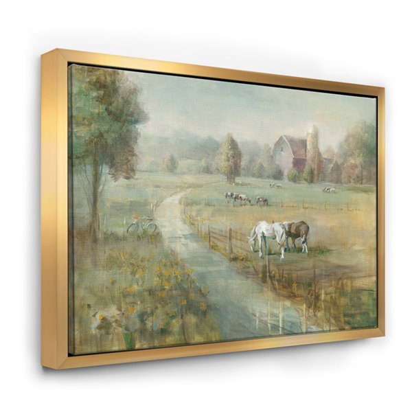 Designart Metal Wall Art Gold Wood Framed 30-in H X 40-in W Animals Canvas Wall Panel