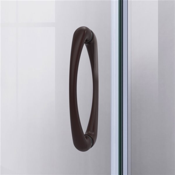 DreamLine Prime White 76.75-in x 33-in x 33-in 3-Piece Round Corner Shower Kit with Oil Rubbed Bronze Hardware and Frosted Glass