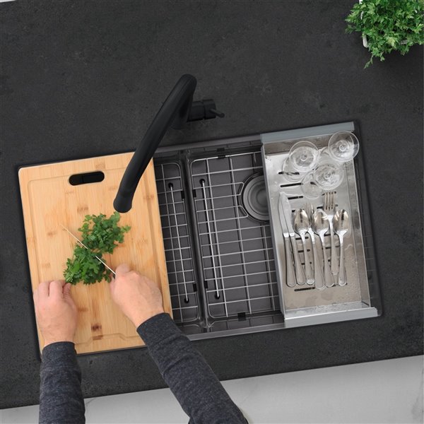 Évier de cuisine double Versa de Stylish, sous-comptoir, 32 po x 19 po