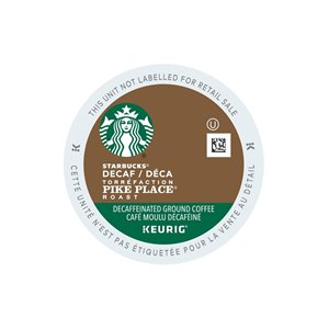 Ensemble de 96 capsules de café K-Cup par Keurig de Torréfaction Pike Place décaféinée de Starbucks