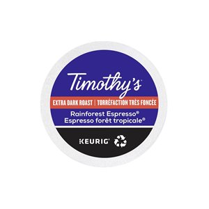 Ensemble de 96 capsules de café K-Cup par Keurig de Espresso forêt tropicale de Timothy's