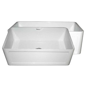 Whitehaus Collection Reversible Undermount Apron Front/Farmhouse 27-in x 19-in White Single Bowl Kitchen Sink