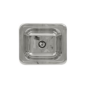Whitehaus Collection Decorative Prep 15-in L x 15-in W Stainless Steel Drop-In Residential Prep Sink