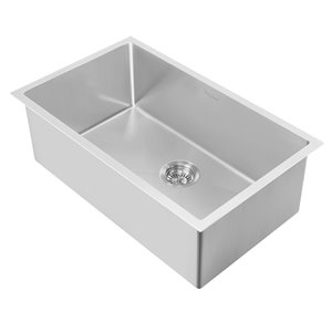 Whitehaus Collection Noah's Plus Collection Drop-In/Undermount 27-In X 18-In Stainless Steel Single Bowl Kitchen Sink