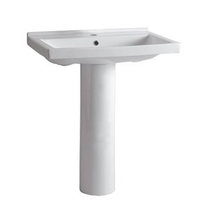 Whitehaus Collection Isabella 34.5-in H Vitreous China Pedestal Sink Combo - White