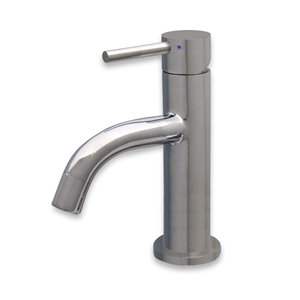 Whitehaus Collection Waterhaus Polished Stainless Steel 1-handle Single Hole Bathroom Sink Faucet Drain Included