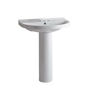 Whitehaus Collection Isabella 35-in H White Vitreous China Pedestal Sink Combo