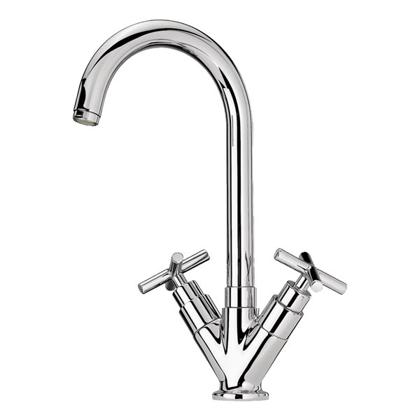 Whitehaus Collection Metrohaus 1-handle Deck Mount Low-Arc Handle/Lever Residential Kitchen Faucet (Polished Chrome)