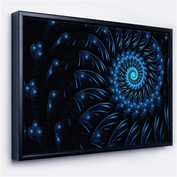 Designart 32-in x 42-in Enless Spiral Snail Blue Canvas Wall Panel with ...