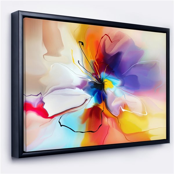 Designart 12-in x 20-in Creative Flower in Multiple Colours with Black ...