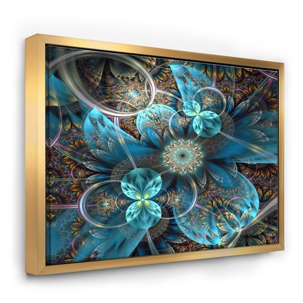 Designart 12-in x 20-in Bridge in Rain with Gold Wood Framed Wall Panel