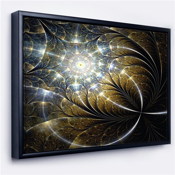 Designart 32-in x 42-in Symmetrical Dark Golden Fractal Flower with ...