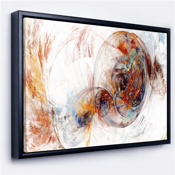 Designart 16-in x 32-in Coloured Smoke Brown with Black Wood Framed ...