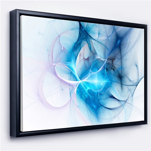 Designart 12-in x 20-in Blue Nebula Star with Black Wood Framed Canvas ...