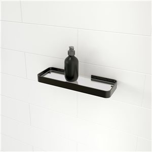 MAAX Matte Black Glass Wall Mount Bathroom Shelf