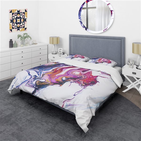 Designart 3-Piece Purple Mid-Century King Duvet Cover Set BED19183-K | RONA