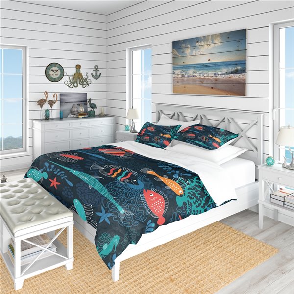 Designart 3-Piece Marine Life King Duvet Cover Set BED17000-K | RONA