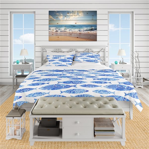 Designart 3Piece Nautical & Coastal King Duvet Cover Set BED16673K RONA