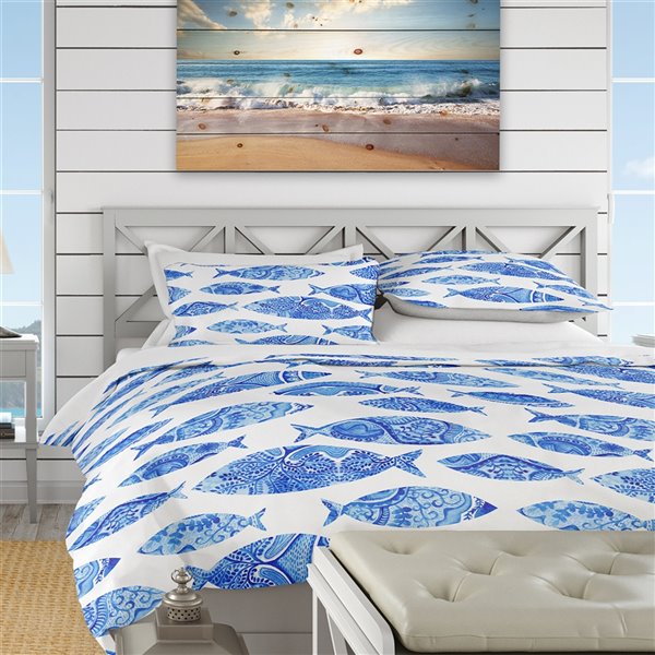 DesignArt 3Piece Nautical & Coastal King Duvet Cover Set BED16673K RONA