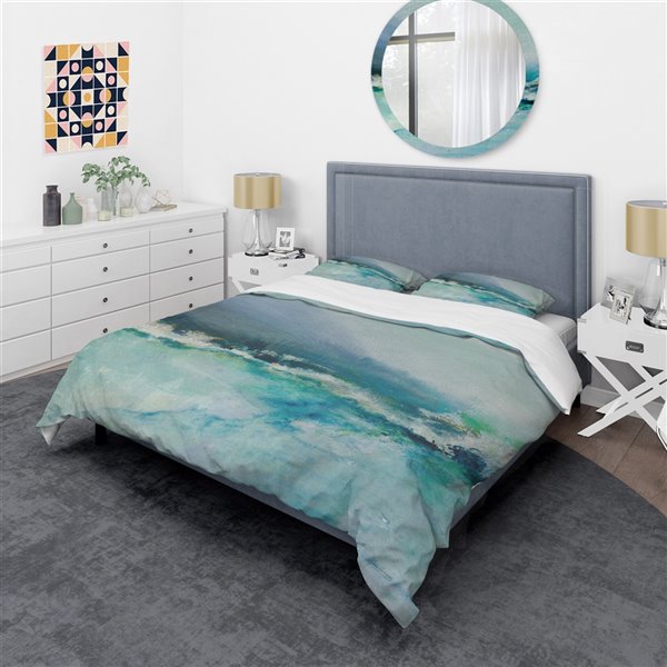 Designart 3-Piece Blue Coastal Queen Duvet Cover Set BED30841-Q | RONA