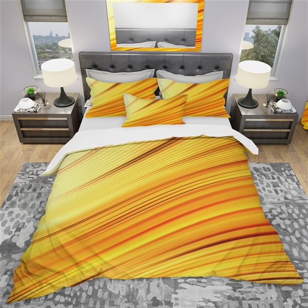 Designart 3 Piece Yellow Twin Modern, Yellow Twin Bedding Sets
